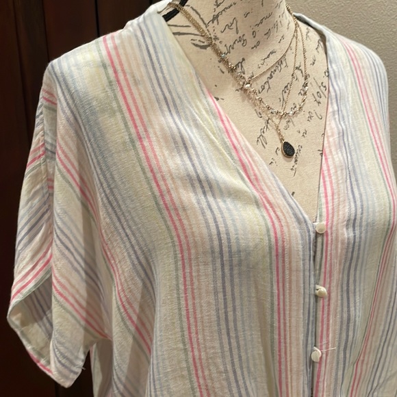 Rails Thea Isla Stripe Linen Blouse - Picture 4 of 13